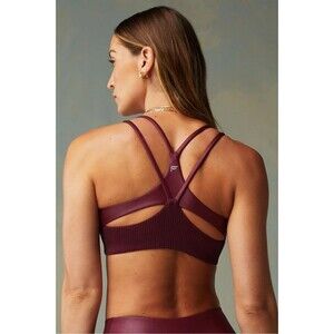 FABLETICS Principal Motion365+ Low Impact Bra 3X Merlot Shine Faux Leather B54